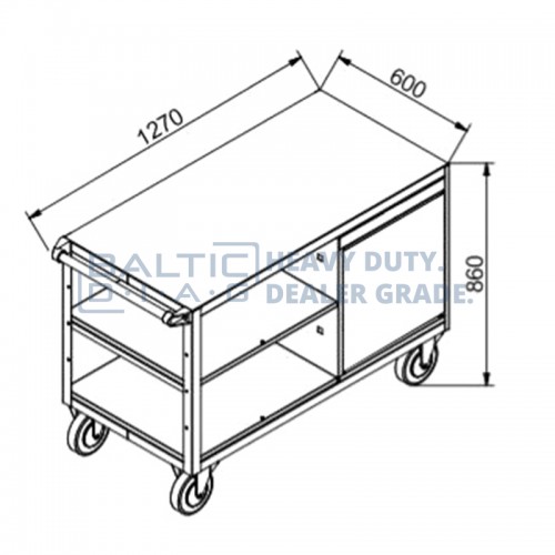 Metal Workbench with Wheels | PD-160 | Gude